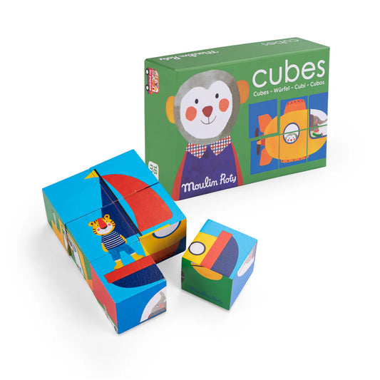 Les Popipop Puzzle 6 wooden cubes