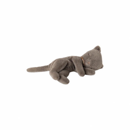 Sleeping kitten plush, Small - Grey