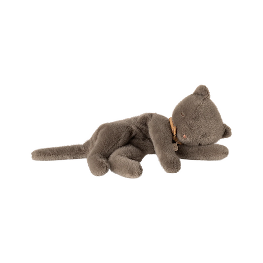 Sleeping kitten plush, Medium - Grey