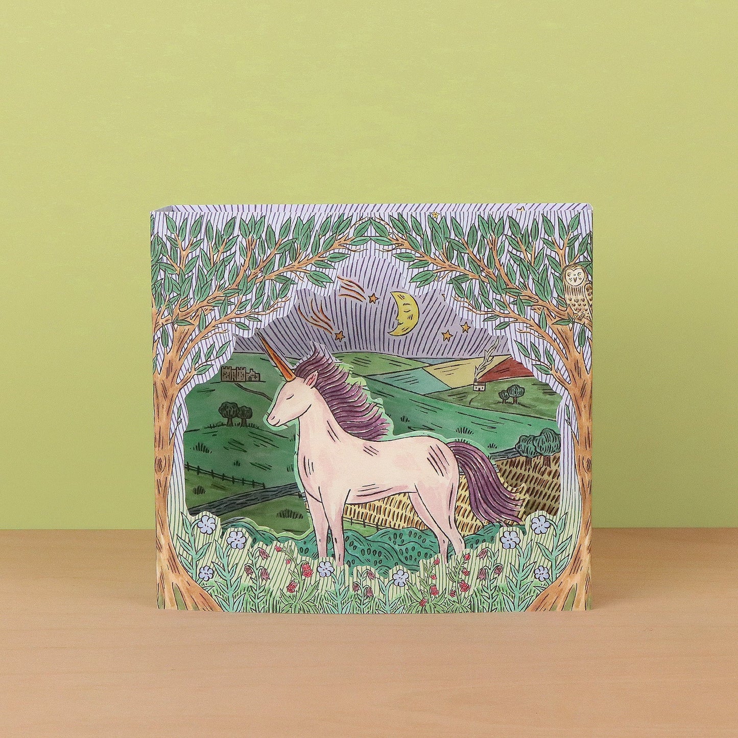 Twilight Unicorn die-cut card by Fee Greening
