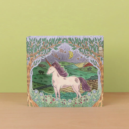Twilight Unicorn die-cut card by Fee Greening