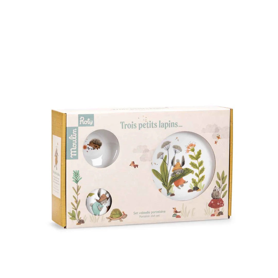 Porcelain dinnerware set, Trois petits lapins