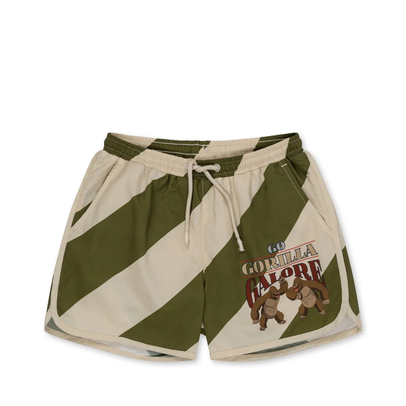 asnou swim shorts - dark olive/creamy white