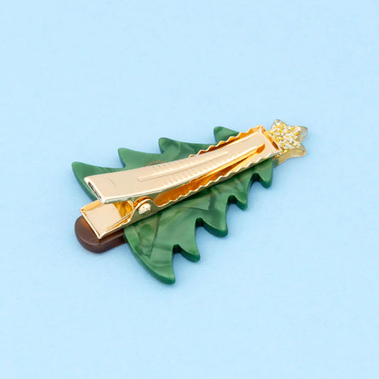 Christmas tree hair clip