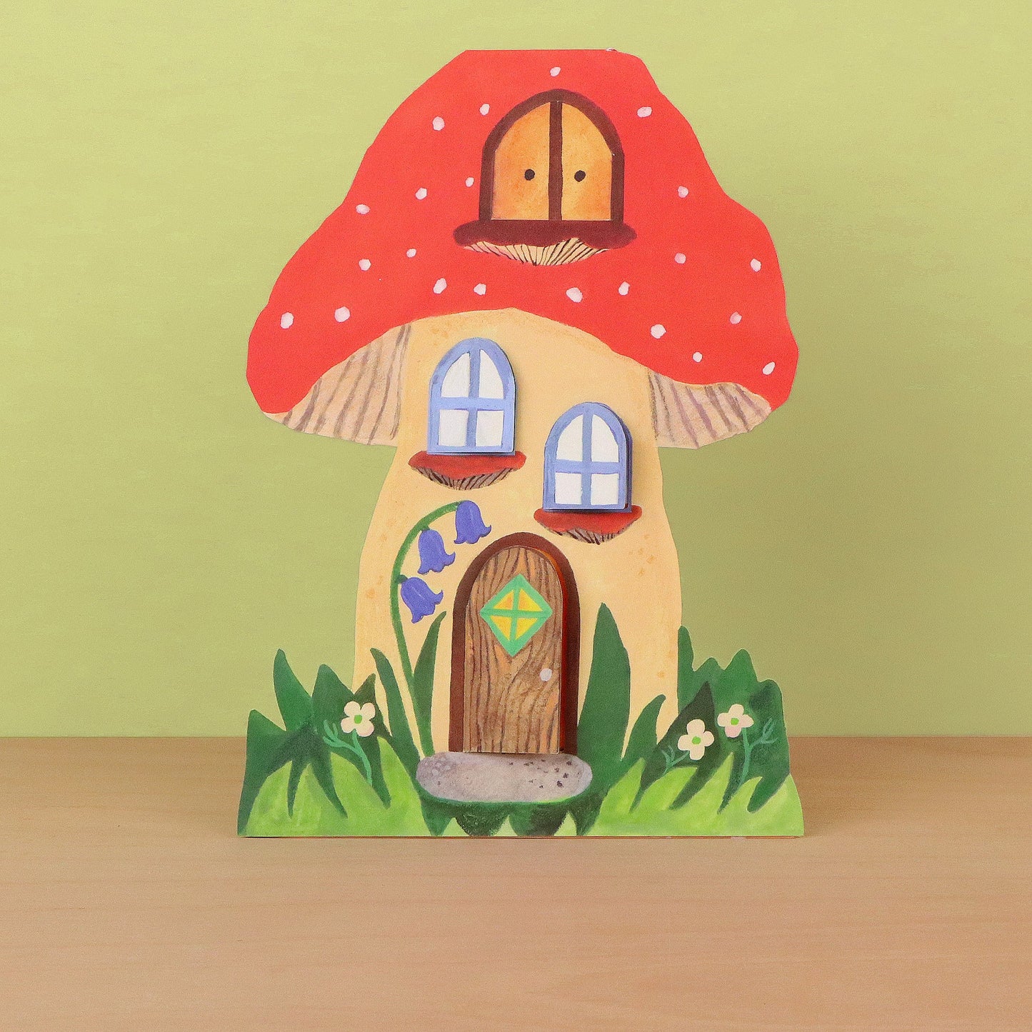 Toadstool Cottage die-cut card by Gemma Koomen