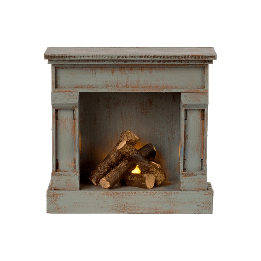 Miniature fireplace - Vintage Blue