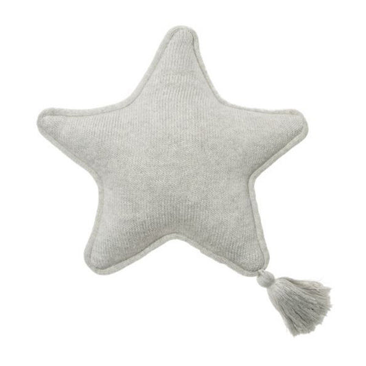 Knitted Cushion Twinkle Star, Grey