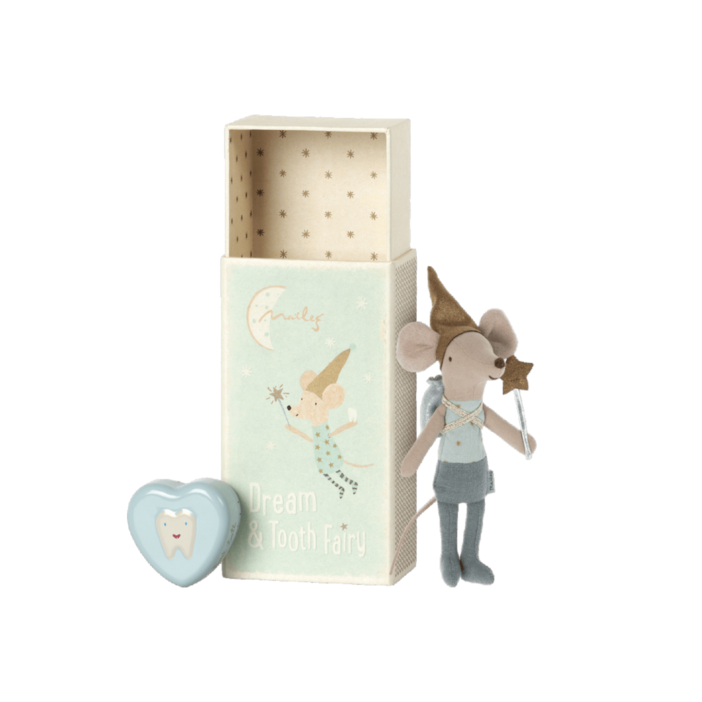 Tooth fairy mouse in matchbox - Blue