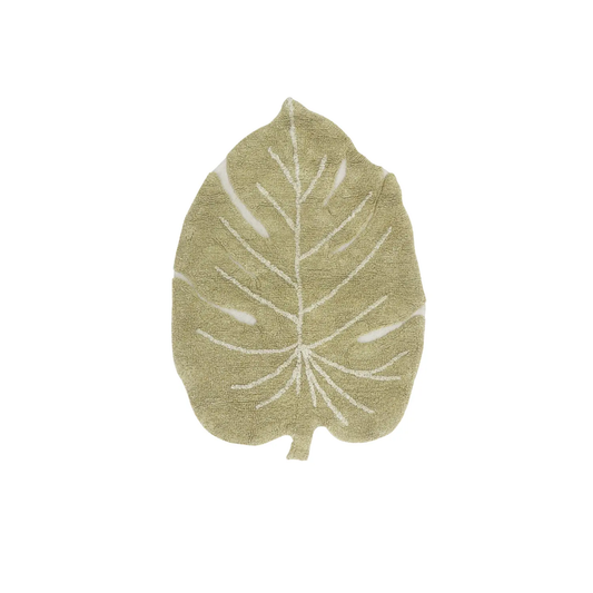 Washable Rug Mini Monstera, Olive