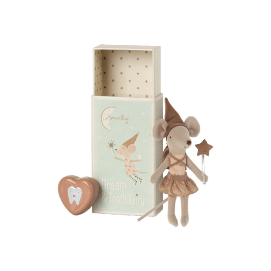 Tooth fairy mouse in matchbox - Rose