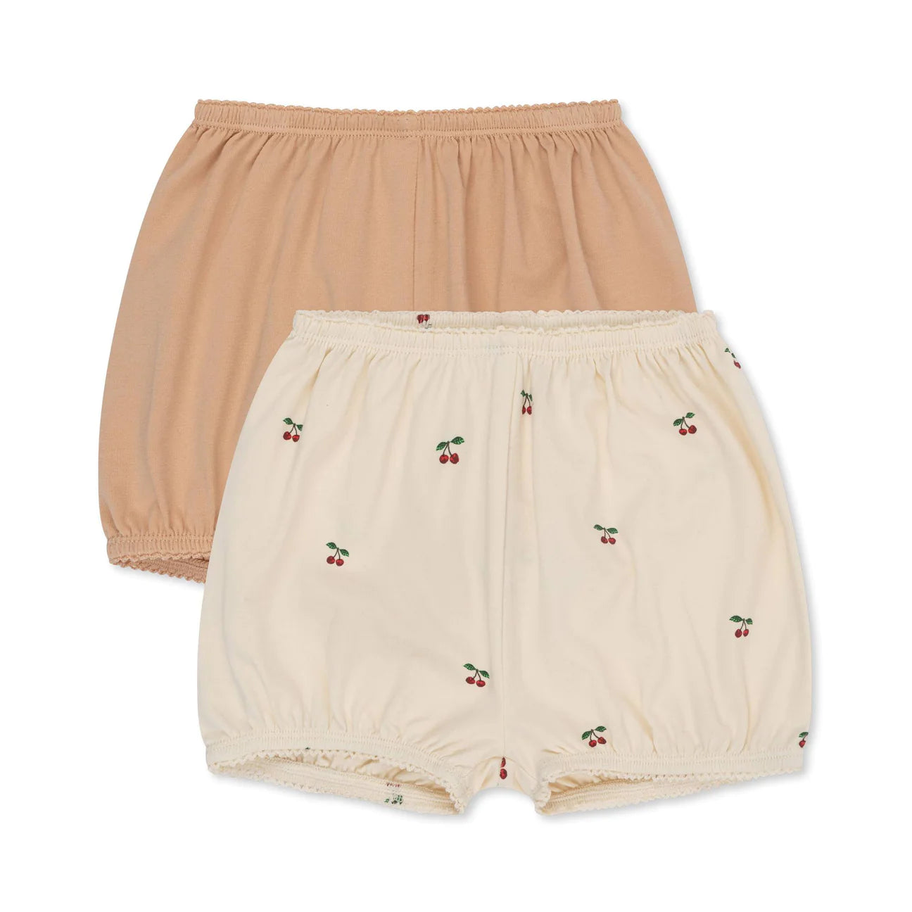 basic 2 pack bloomers gots - cherry/ toasted almond