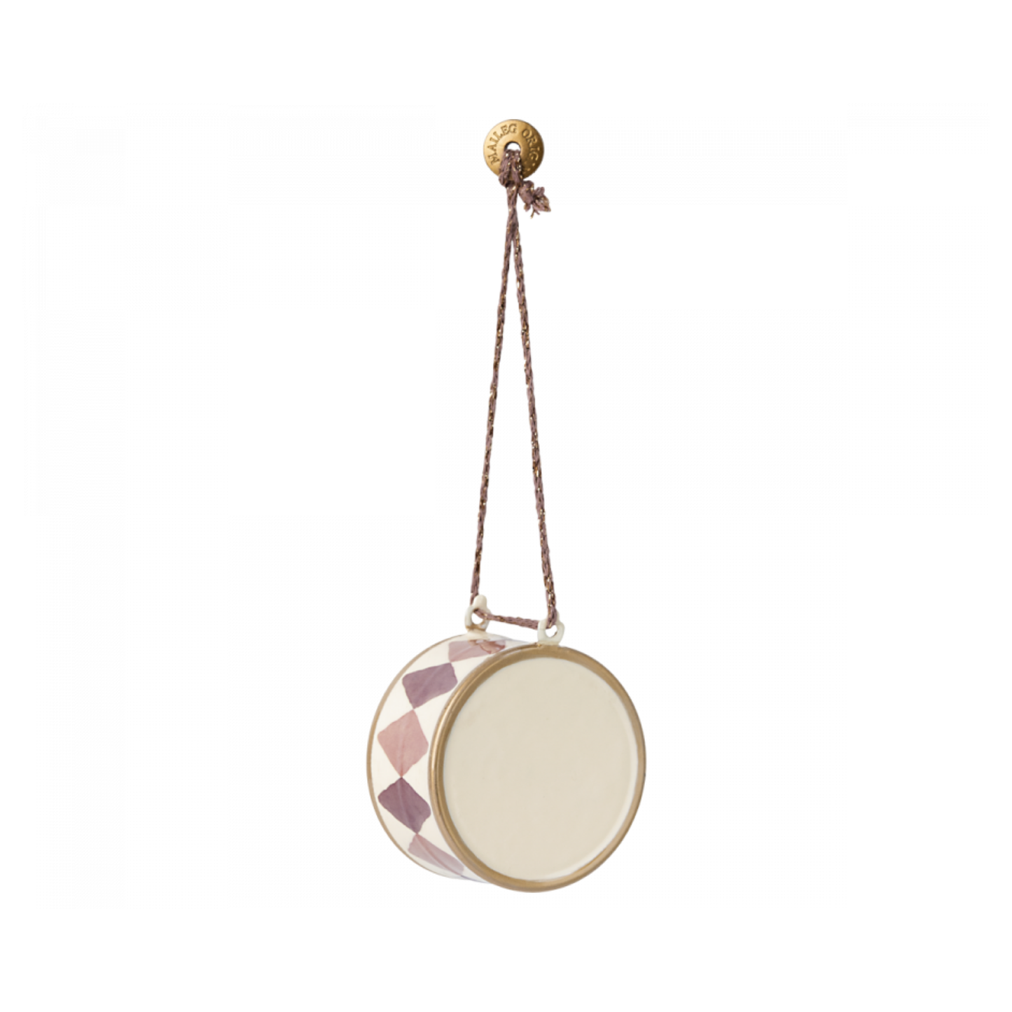 Metal Ornament, Large Drum - Light Purple