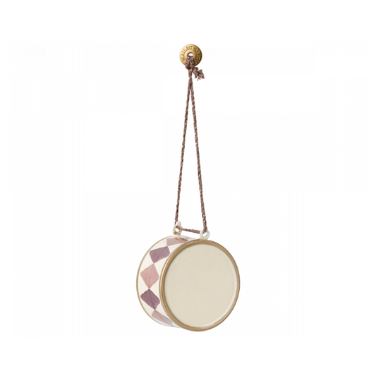 Metal Ornament, Large Drum - Light Purple